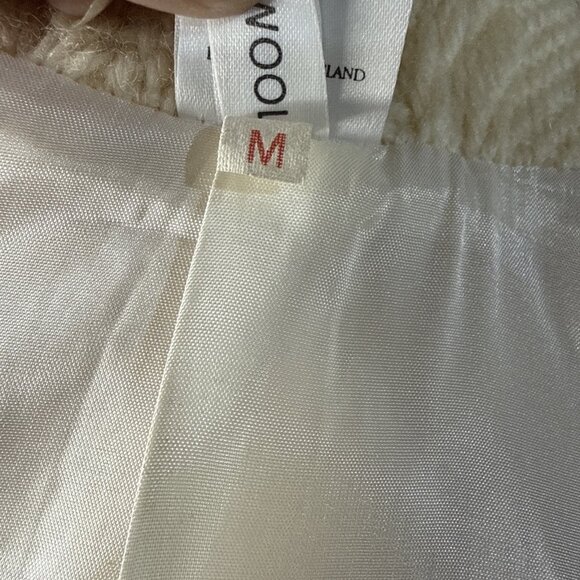 Branigan Weaver Wool Coat M Cream Toggle Buttons Cable Knit Cardigan Fisherman - Picture 15 of 15